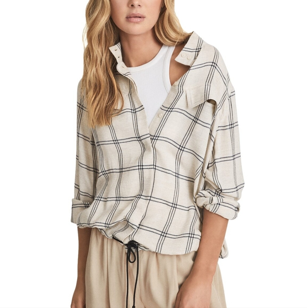 Reiss Box Plaid Top